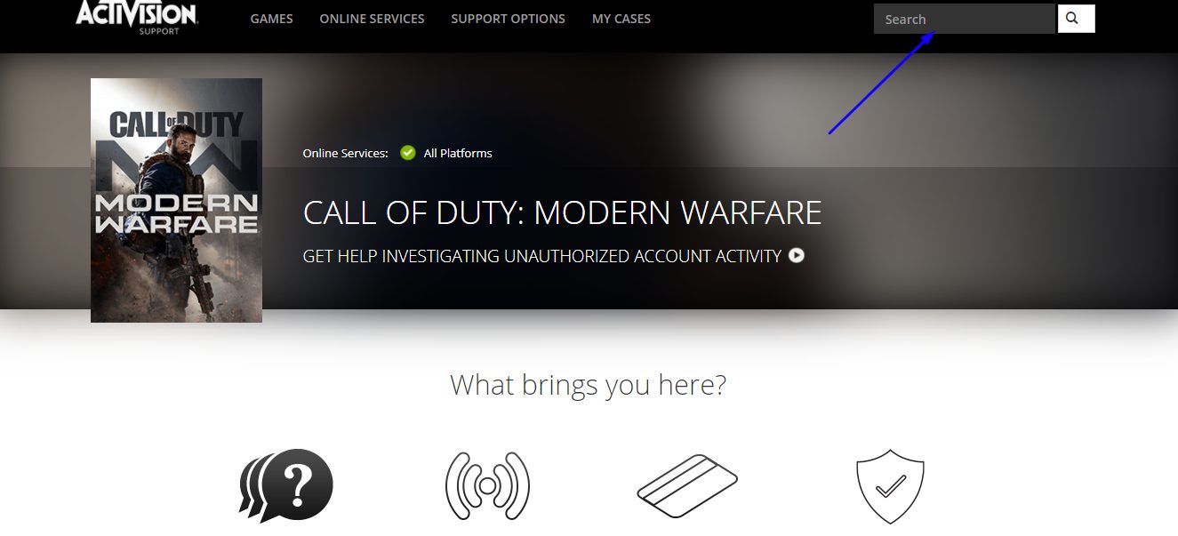 Modern Warfare customer support