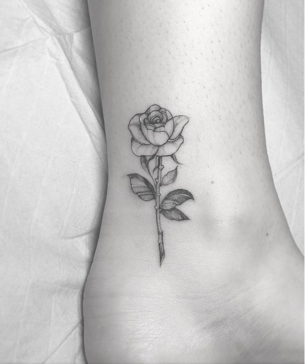 Flower Tattoo on leg