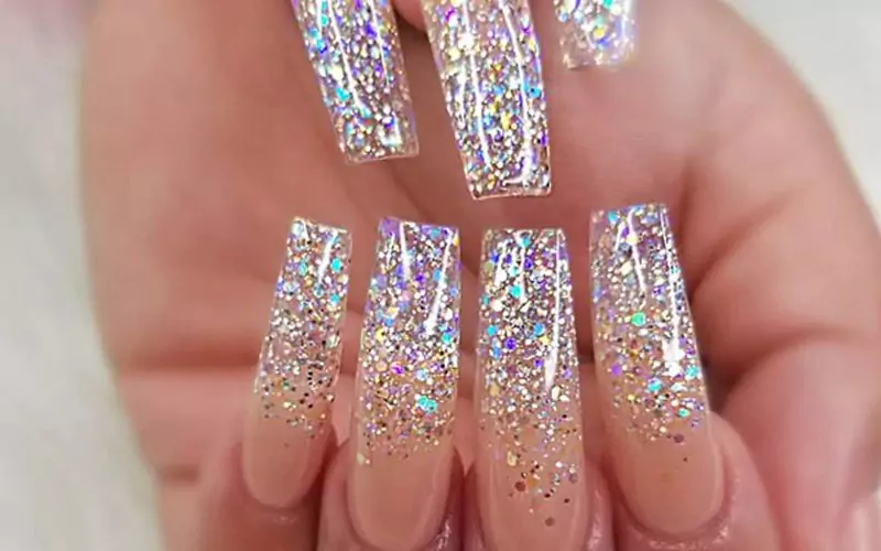 glitter glam french nails
