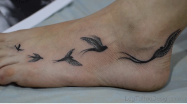 Bird Tattoo on leg