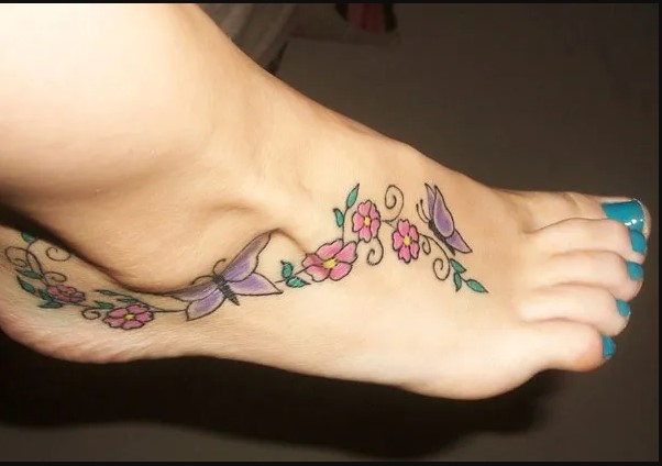 Butterfly Tattoos on Leg