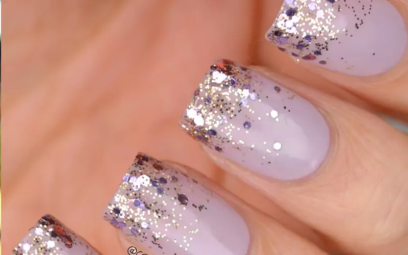glitter gradient nails