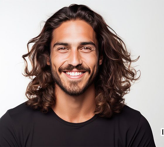 A guy after using product for men's long hair
